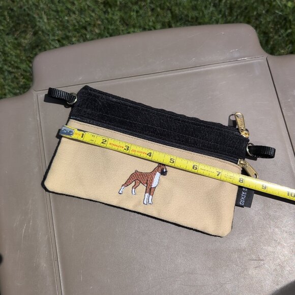 Dixie Bags Two Zipper Pouch With Boxer Dog Embroidered - Picture 5 of 6